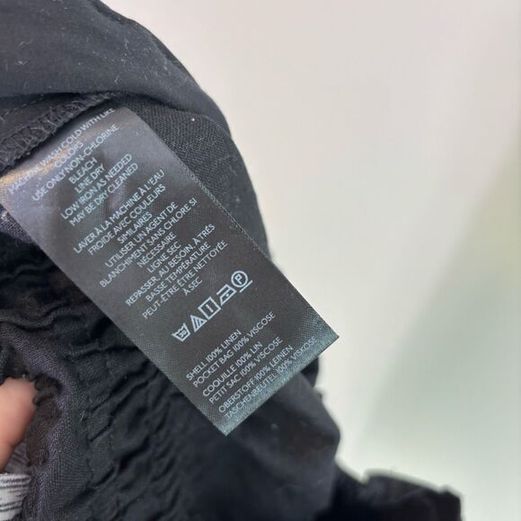 Anthropologie Black 100% Linen Wide Leg Pull On Pants Size Medium - Picture 11 of 11